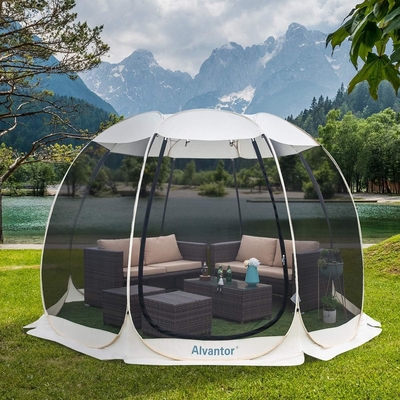 Alvantor Scherm Huis Kamperen Tent Buiten Canopy Pop Up Sun Shade Hexagon Shelter Mesh Wanden Niet Waterdicht 6'x6'