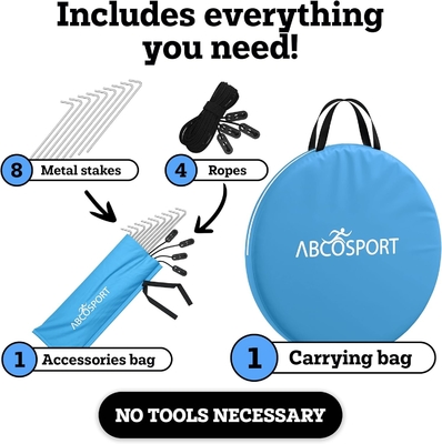 Abco 2-persoons pop-up tent - Draagbare hut met 2 deuren, waterdicht en UV-bescherming, draagtas - Sky Blue