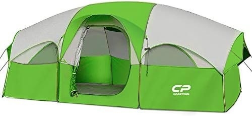 CAMPROS CP Tent 8 personen Kamperende tenten Weerbestendige familie tent 5 Grote gaas ramen, dubbele laag, verdeeld