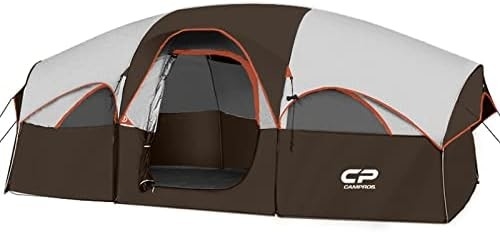 CAMPROS CP Tent 8 personen Kamperende tenten Weerbestendige familie tent 5 Grote gaas ramen, dubbele laag, verdeeld