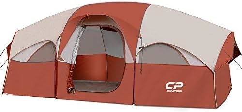 CAMPROS CP Tent 8 personen Kamperende tenten Weerbestendige familie tent 5 Grote gaas ramen, dubbele laag, verdeeld