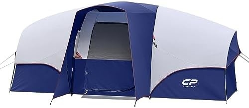CAMPROS CP Tent 8 personen Kamperende tenten Weerbestendige familie tent 5 Grote gaas ramen, dubbele laag, verdeeld