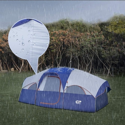 CAMPROS CP Tent 8 personen Kamperende tenten Weerbestendige familie tent 5 Grote gaas ramen, dubbele laag, verdeeld