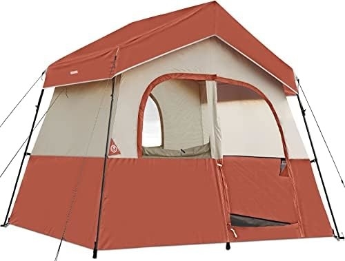 HIKERGARDEN 6 Persoon Kampertent - Draagbaar gemakkelijk op te zetten familie tent voor kamperen, winddicht stof hut tent buiten