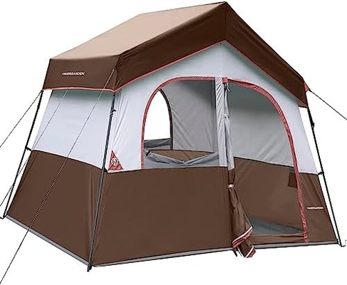 HIKERGARDEN 6 Persoon Kampertent - Draagbaar gemakkelijk op te zetten familie tent voor kamperen, winddicht stof hut tent buiten