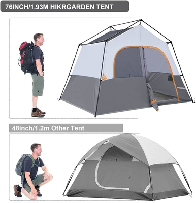 HIKERGARDEN 6 Persoon Kampertent - Draagbaar gemakkelijk op te zetten familie tent voor kamperen, winddicht stof hut tent buiten