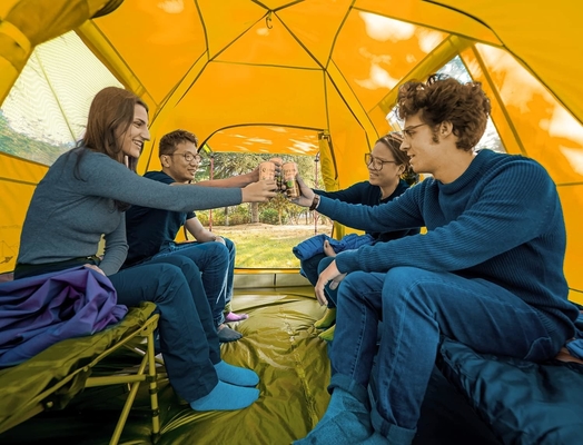 KAZOO 2/4 Persoon Kampertent Buiten Waterdicht Familie Grote tenten 2/4 Persoon Gemakkelijk in te stellen Tent met Veranda Dubbellaag