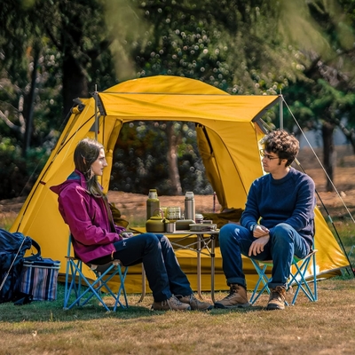 KAZOO 2/4 Persoon Kampertent Buiten Waterdicht Familie Grote tenten 2/4 Persoon Gemakkelijk in te stellen Tent met Veranda Dubbellaag