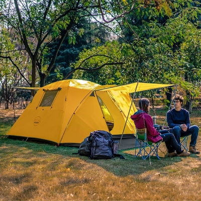 KAZOO 2/4 Persoon Kampertent Buiten Waterdicht Familie Grote tenten 2/4 Persoon Gemakkelijk in te stellen Tent met Veranda Dubbellaag