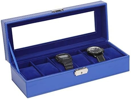 NEX 6 Slots Horloge Box Organisator voor mannen, Zwarte Horloge Houder Stand Display Storage Case