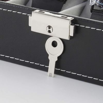 NEX 6 Slots Horloge Box Organisator voor mannen, Zwarte Horloge Houder Stand Display Storage Case