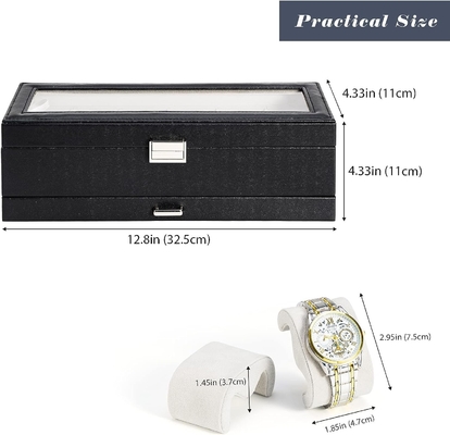 ProCase Horloge Doos Organisator voor mannen, 6 slot Horloge Display Case met lade, Vadersdag cadeau Mensen Horloge Houder Horloge