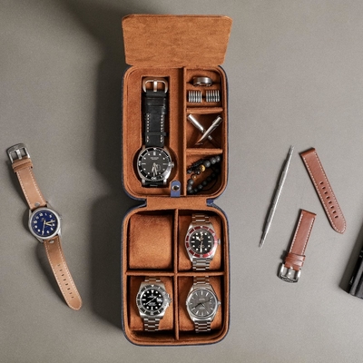ROTHWELL 5 Watch Travel Case Storage Organizer voor 5 horloges