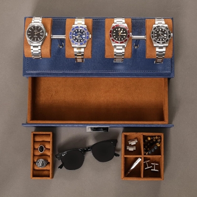 ROTHWELL Luxury Watch Display Case voor 4 horloges