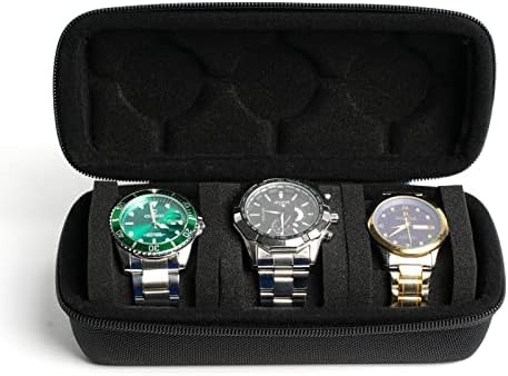 3 horloge reiszak rol, Hard horloge draagzak rol display opslaghouer doos met zachte schuim kussens knus passen alle grootte
