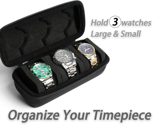 3 horloge reiszak rol, Hard horloge draagzak rol display opslaghouer doos met zachte schuim kussens knus passen alle grootte