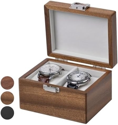 Horloge doos, horloge reiszak voor mannen, houten horloge en juwelen houder organisator voor vrouw, draagbare bescherming 2-slot watc