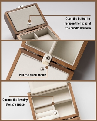 Horloge doos, horloge reiszak voor mannen, houten horloge en juwelen houder organisator voor vrouw, draagbare bescherming 2-slot watc