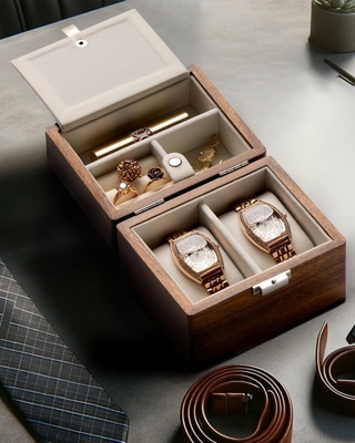Horloge doos, horloge reiszak voor mannen, houten horloge en juwelen houder organisator voor vrouw, draagbare bescherming 2-slot watc