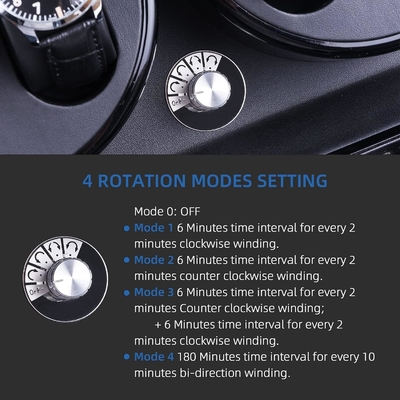 Horlogespoeler, XTELARY Luxury 4 Motor Quad Horlogespoelers voor automatische horloges Veilig &amp; Houten Display Box Case 8+9 opslag