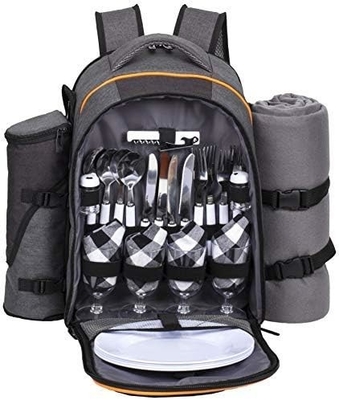 Hap Tim picknick rugzak koeler voor 4 personen met geïsoleerde lekvrije koeler tas, wijn houder, vlies deken,