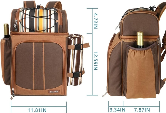Hap Tim picknick rugzak koeler voor 4 personen met geïsoleerde lekvrije koeler tas, wijn houder, vlies deken,