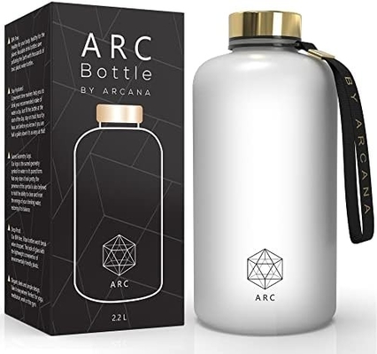 ARCANA Arc waterfles met tijdmarker - Motiverende waterflessen met tijd om te drinken - BPA-vrij bevroren plastic