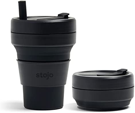 Opvouwbare reisbeker - Sage Groen, 12 oz / 355 ml - lekvrije, herbruikbare pocket-size siliconen fles