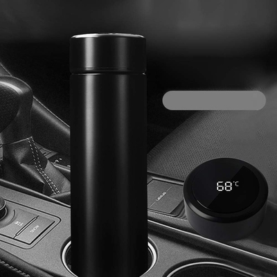Waterfles met LED-temperatuurscherm, dubbelwandige vacuümgeïsoleerde waterfles, roestvrij staal sport automotive