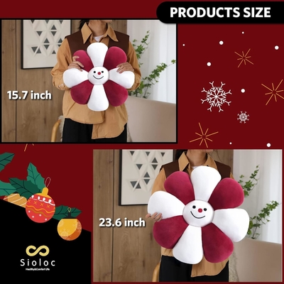 Bloemkussen, bloemvormig knuffelkussen kerstversiering bloemvloerkussen, zitkussen, schattig kamerversiering &amp; pluis