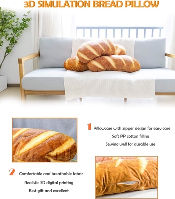 40 in 3D Simulatie Brood Shape Kussen Zachte Lumbal Baguette Achterste Kussen Grappig Eten Plush Gevuld Speelgoed