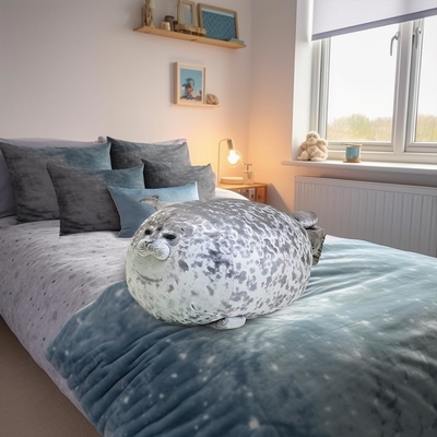 MerryXD Chubby Blob Seal kussen, Gevulde katoenen pluis dier speelgoed schattig oceaan medium