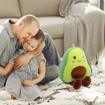 16.5 inch knuffelen gevulde avocado fruit zachte pluche gooi kussen cadeau voor kinderen, voedsel in de vorm van gooi kussen speelgoed voor kerstmis