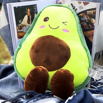 16.5 inch knuffelen gevulde avocado fruit zachte pluche gooi kussen cadeau voor kinderen, voedsel in de vorm van gooi kussen speelgoed voor kerstmis