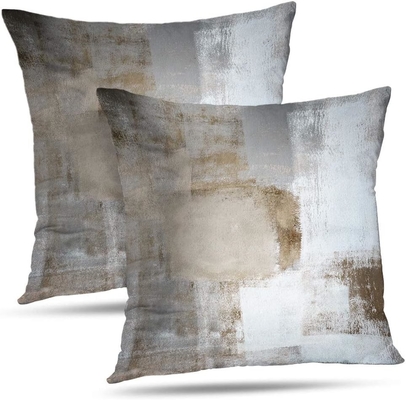 Set van 2 bruine kunststukken Contemporary decor Grijs Home decor Hug kussenschuur Kussenschuur 18x18 inch
