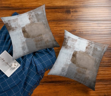 Set van 2 bruine kunststukken Contemporary decor Grijs Home decor Hug kussenschuur Kussenschuur 18x18 inch