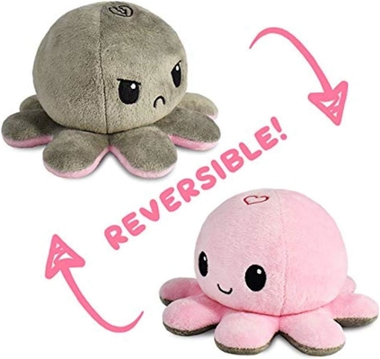 TeeTurtle - De originele omkeerbare octopus Plushie - Liefde + Haat - Schattige zintuiglijke figuurtjes Gevulde dieren die je laten zien