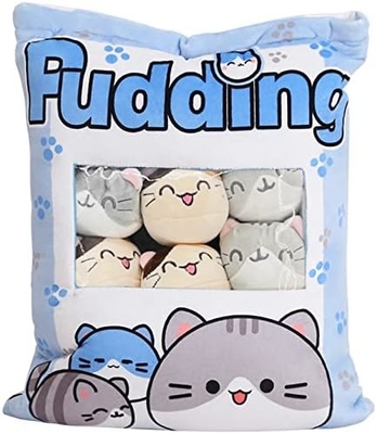 REFAHB Schattige pluizige kussen gooi kussen afneembare vullende dieren speelgoed creatieve geschenken voor meisjes (kittens)