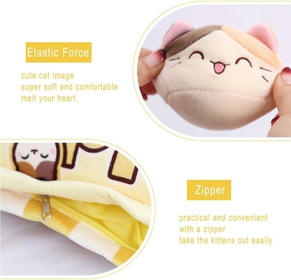 REFAHB Schattige pluizige kussen gooi kussen afneembare vullende dieren speelgoed creatieve geschenken voor meisjes (kittens)