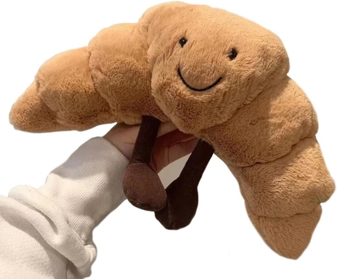 Gewichte Plush 9 &quot; Croissant Plush Lief glimlach Croissant Brood Kussen Gevulde dieren Grappig zacht voedsel Plushies