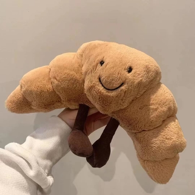 Gewichte Plush 9 &quot; Croissant Plush Lief glimlach Croissant Brood Kussen Gevulde dieren Grappig zacht voedsel Plushies