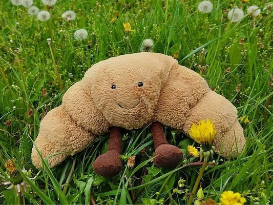 Gewichte Plush 9 &quot; Croissant Plush Lief glimlach Croissant Brood Kussen Gevulde dieren Grappig zacht voedsel Plushies