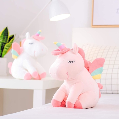 Lazada eenhoorn gevulde dieren pluis speelgoed meisjes cadeautjes met regenboog vleugels wit 12 inch