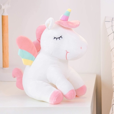 Lazada eenhoorn gevulde dieren pluis speelgoed meisjes cadeautjes met regenboog vleugels wit 12 inch