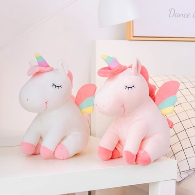 Lazada eenhoorn gevulde dieren pluis speelgoed meisjes cadeautjes met regenboog vleugels wit 12 inch