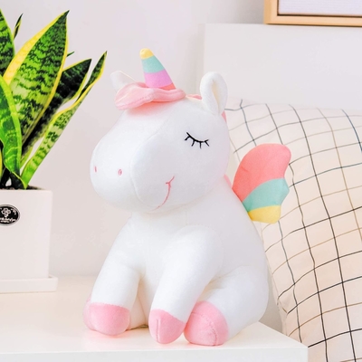 Lazada eenhoorn gevulde dieren pluis speelgoed meisjes cadeautjes met regenboog vleugels wit 12 inch