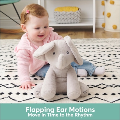 GUND Baby Animated Flappy The Elephant Plush, Singing Stuffed Animal Baby Toy voor 0 jaar en ouder, Grijs, 12&quot;