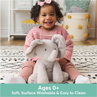 GUND Baby Animated Flappy The Elephant Plush, Singing Stuffed Animal Baby Toy voor 0 jaar en ouder, Grijs, 12&quot;