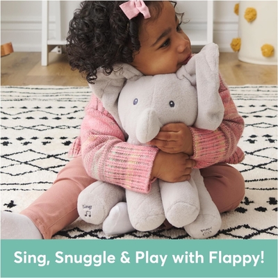 GUND Baby Animated Flappy The Elephant Plush, Singing Stuffed Animal Baby Toy voor 0 jaar en ouder, Grijs, 12&quot;