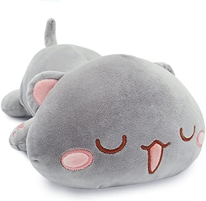 Onsoyours Cute Kitten Plush Toy 25.5 &quot; Gevulde dieren Katje Zachte Anime Kat Grote Plush Kussen voor Kinderen (Witte A, 25.5